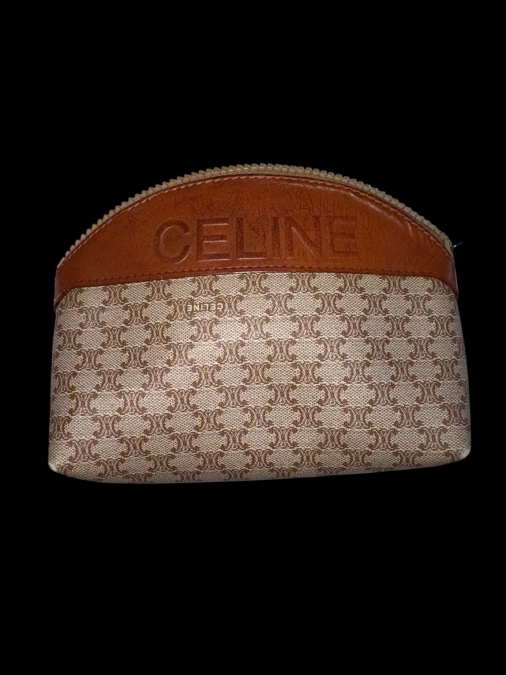 Vintage Celine macadam pvc Leather-Trim Monogram Pouch - Picture 2 of 11
